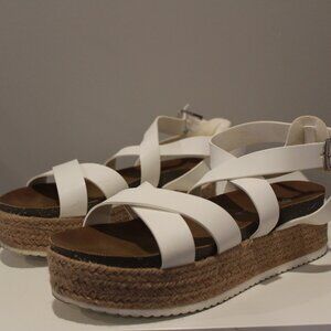 Patrizia By Spring Step Renae Womens Shoes White Platform Espadrille Sandals